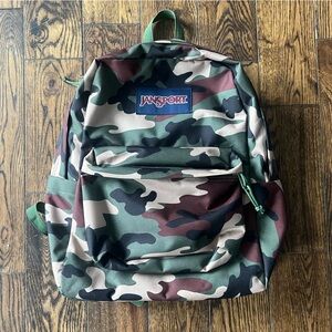 Jansport Camouflage Backpack - Green and Brown